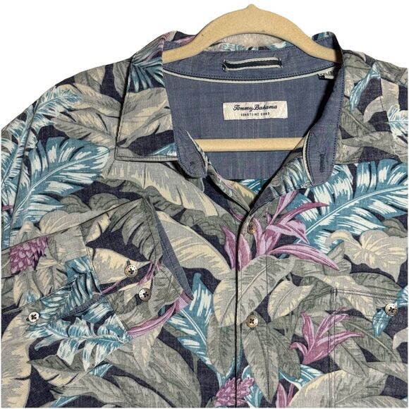 Tommy Bahama Men's Coastline Cord Lush Vines Leaf Print Corduroy Button Down XXL - Picture 2 of 16